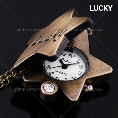 ساعت گردنبندی طرح Lucky - ساعت زنجیردار طرح ستاره