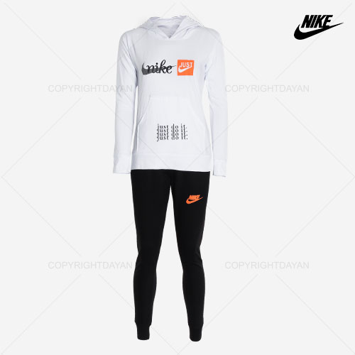 ست سویشرت و شلوار زنانه Nike مدل B8699 سفید