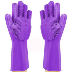 دستکش سیلیکونی اسکاچ دار - دستکش پرزدار شستشو